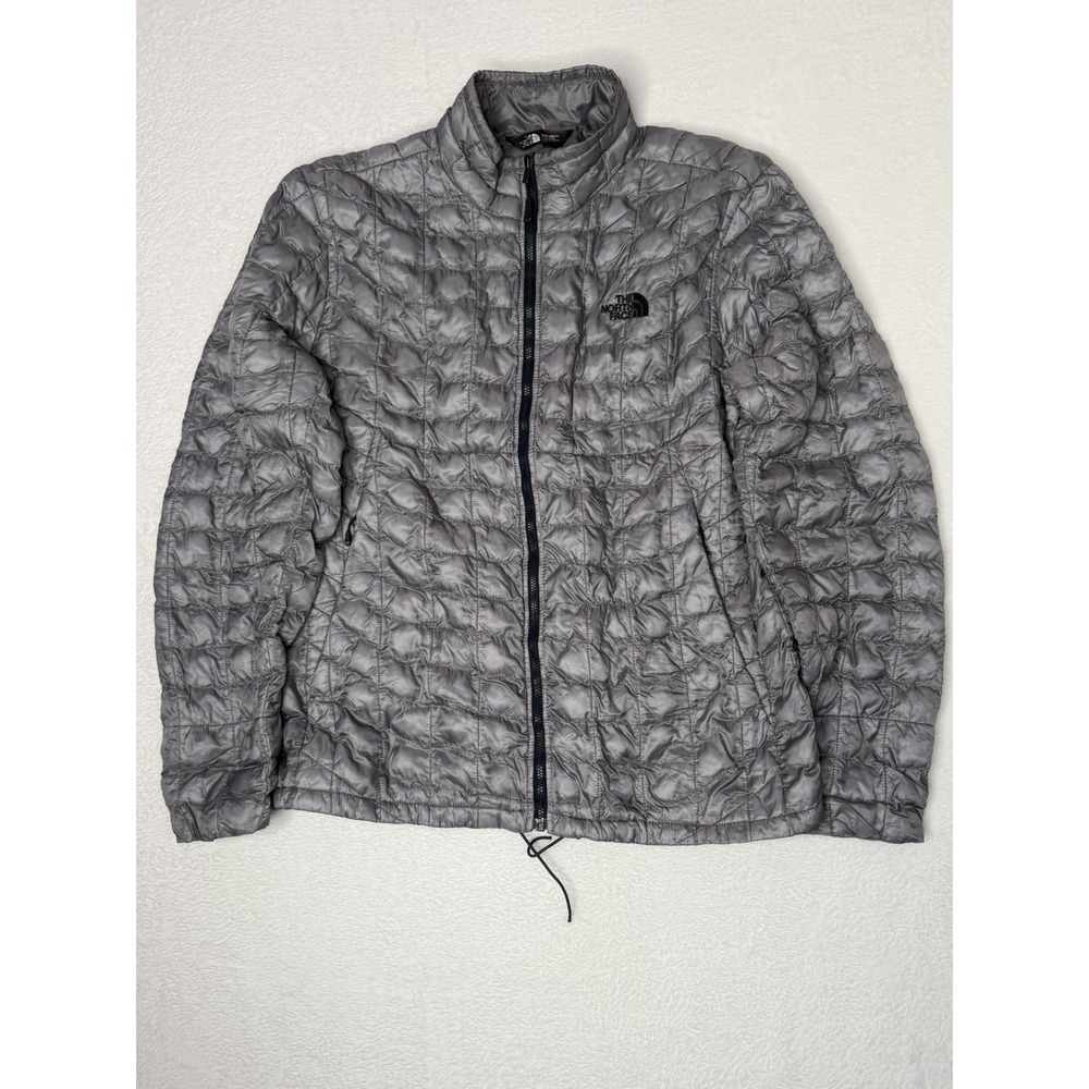 The North Face ThermoBall Quilted Jacket Gray Full Zip Men's Large‎